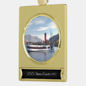 TSS Earnslaw stoomschip 1912 Verguld Banner Ornament (Links)