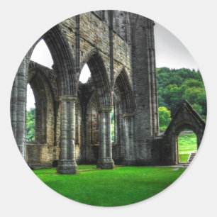 Tstage Abbey, klooster van Cistercian, Wales Ronde Sticker