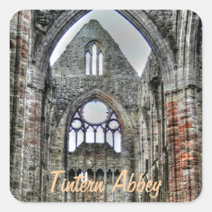 Tstage Abbey, klooster van Cistercian, Wales Vierkante Sticker