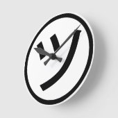 ㋡ Tsu Kana Katakana glimlachend Emoji/Emoticon Ronde Klok (Hoek)