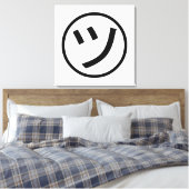 ㋡ Tsu Kana Katakana Smiling Emoji/Emoticon Canvas Afdruk (Insitu (Slaapkamer))
