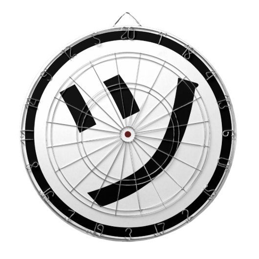 ㋡ Tsu Kana Katakana Smiling Emoji/Emoticon Dartbord (Voorkant)