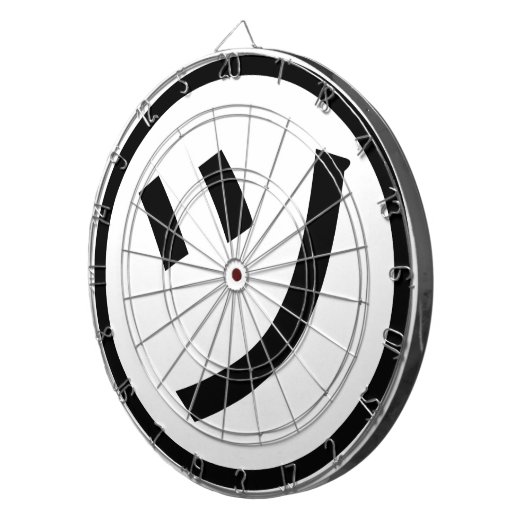 ㋡ Tsu Kana Katakana Smiling Emoji/Emoticon Dartbord (Voorkant Rechts)
