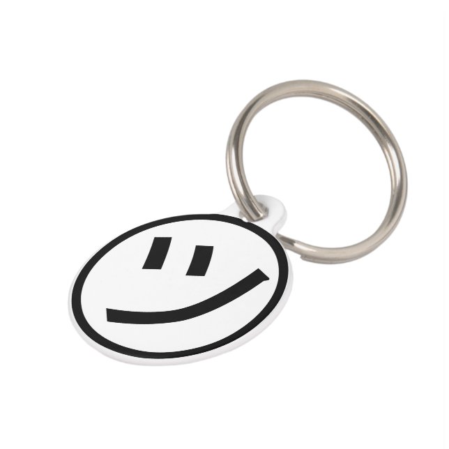㋡ Tsu Kana Katakana Smiling Emoji/Emoticon Huisdierpenning (Zijkant)
