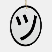 ㋡ Tsu Kana Katakana Smiling Emoji/Emoticon Keramisch Ornament (Rechts)
