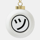㋡ Tsu Kana Katakana Smiling Emoji/Emoticon Keramische Bal Ornament (Voorkant)