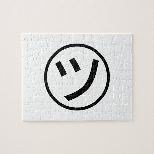 ㋡ Tsu Kana Katakana Smiling Emoji/Emoticon Legpuzzel (Horizontaal)