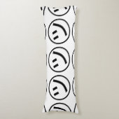 ㋡ Tsu Kana Katakana Smiling Emoji/Emoticon Lichaamskussen (Voorkant Verticaal)