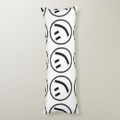 ㋡ Tsu Kana Katakana Smiling Emoji/Emoticon Lichaamskussen (Achterkant (Verticaal))