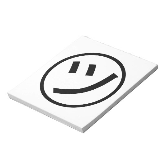 ㋡ Tsu Kana Katakana Smiling Emoji/Emoticon Notitieblok (Linkerzijde)