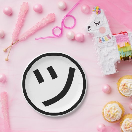 ㋡ Tsu Kana Katakana Smiling Emoji/Emoticon Papieren Bordje (Feest)
