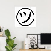㋡ Tsu Kana Katakana Smiling Emoji/Emoticon Poster (Thuiskantoor)