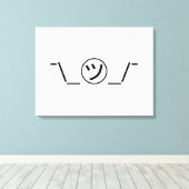 Tsu Kana Shrug Emoticon - piobe\_ ㋡_/ Japanse Kaom Canvas Afdruk (Insitu (Houten vloer))