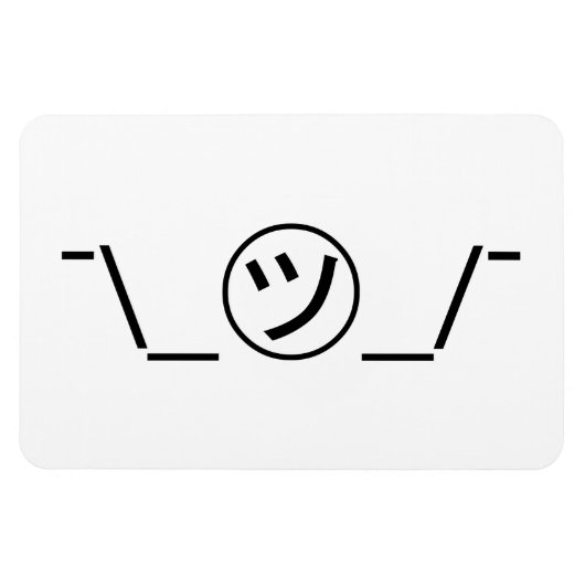 Tsu Kana Shrug Emoticon - piobe\_ ㋡_/ Japanse Kaom Magneet (Horizontaal)