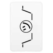 Tsu Kana Shrug Emoticon - piobe\_ ㋡_/ Japanse Kaom Magneet (Verticaal)