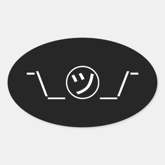 Tsu Kana Shrug Emoticon - piobe\_ ㋡_/ Japanse Kaom Ovale Sticker (Voorkant)