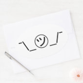 Tsu Kana Shrug Emoticon - piobe\_ ㋡_/ Japanse Kaom Ovale Sticker (Envelop)