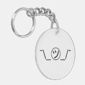 Tsu Kana Shrug Emoticon - piobe\_ ㋡_/ Japanse Kaom Sleutelhanger (Voorkant Links)