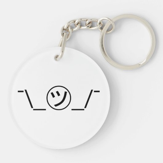 Tsu Kana Shrug Emoticon - piobe\_ ㋡_/ Japanse Kaom Sleutelhanger (Achterkant)
