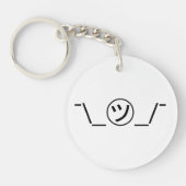 Tsu Kana Shrug Emoticon - piobe\_ ㋡_/ Japanse Kaom Sleutelhanger (Voorkant)