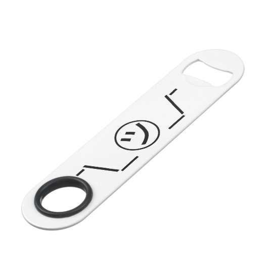 Tsu Kana Shrug Emoticon - piobe\_ ㋡_/ Japanse Kaom Speed Flessenopener (Voorkant Gekanteld)