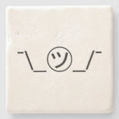 Tsu Kana Shrug Emoticon - piobe\_ ㋡_/ Japanse Kaom Stenen Onderzetter (Voorkant)