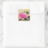 Tsuchiya Koitsu 土 光 逸 - Chrysanthemum 菊 Vierkante Sticker (Tas)