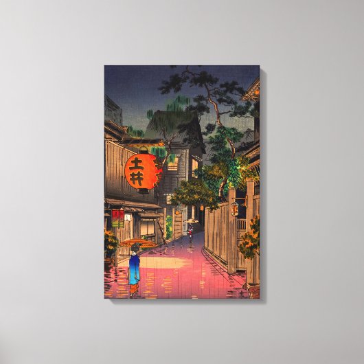 Tsuchiya Koitsu - Avond in Ushigome Canvas Afdruk (Voorkant)