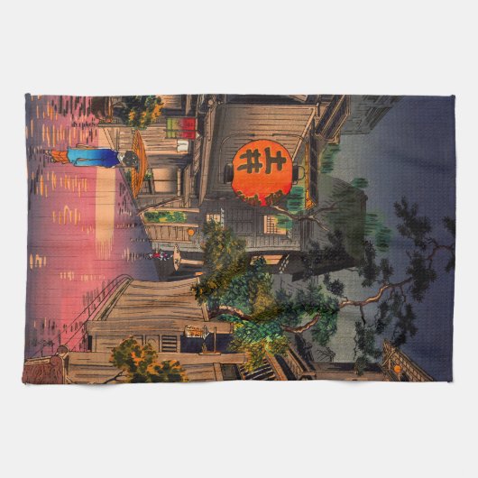 Tsuchiya Koitsu - Avond in Ushigome Theedoek (Horizontaal)