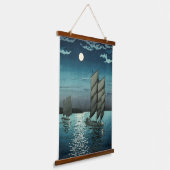 Tsuchiya Koitsu - Boten bij Shinagawa, Nacht Hangend Wandkleed (Gebogen)