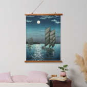 Tsuchiya Koitsu - Boten bij Shinagawa, Nacht Hangend Wandkleed (Slaapkamer)