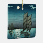 Tsuchiya Koitsu - Boten bij Shinagawa, Nacht Keramisch Ornament (Rechts)