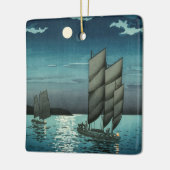 Tsuchiya Koitsu - Boten bij Shinagawa, Nacht Keramisch Ornament (Links)
