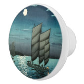 Tsuchiya Koitsu - Boten bij Shinagawa, Nacht Keramische Knop (Rechts)