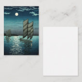 Tsuchiya Koitsu - Boten bij Shinagawa, Nacht Notitiekaartje (Voorkant / Achterkant)