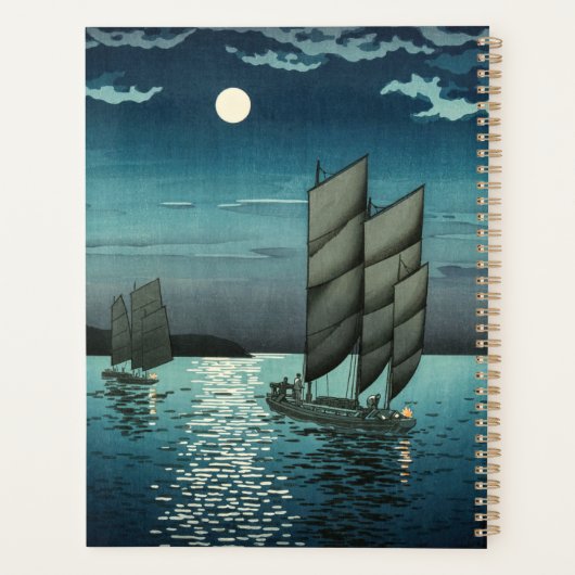 Tsuchiya Koitsu - Boten bij Shinagawa, Nacht Planner (Achterkant)