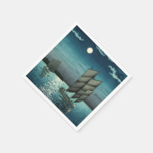 Tsuchiya Koitsu - Boten bij Shinagawa, Nacht Servet (Hoek)