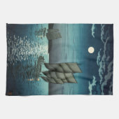 Tsuchiya Koitsu - Boten bij Shinagawa, Nacht Theedoek (Horizontaal)