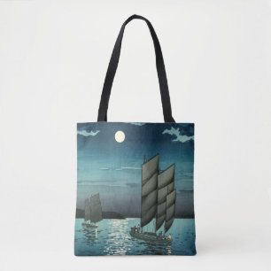 Tsuchiya Koitsu - Boten bij Shinagawa, Nacht Tote Bag