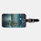 Tsuchiya Koitsu - Botens bij Shinagawa, 's Nachts Bagagelabel (Voorkant horizontaal)