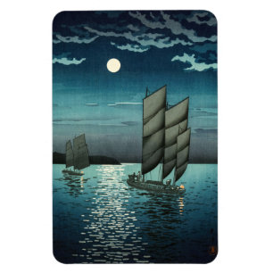 Tsuchiya Koitsu - Botens bij Shinagawa, 's nachts Magneet