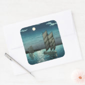 Tsuchiya Koitsu - Botens bij Shinagawa, 's Nachts Vierkante Sticker (Envelop)
