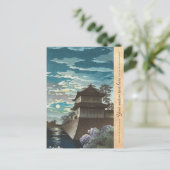 Tsuchiya Koitsu, Castle night scenery van Kyoto Ni Briefkaart (Staand voorkant)