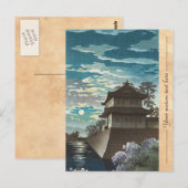 Tsuchiya Koitsu, Castle night scenery van Kyoto Ni Briefkaart (Voorkant / Achterkant)