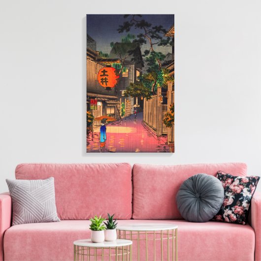 Tsuchiya Koitsu - Evening in Ushigome Canvas Afdruk (Insitu (Woonkamer))