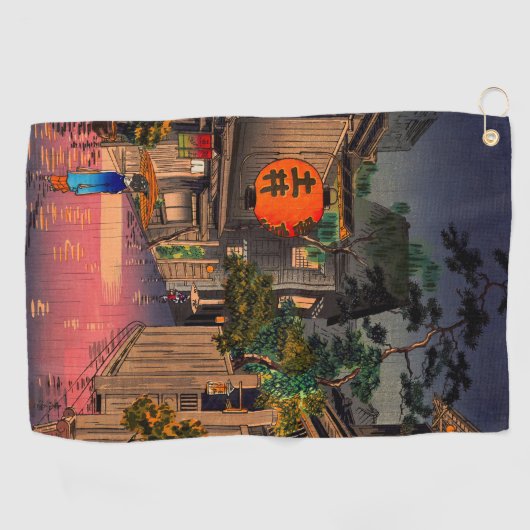 Tsuchiya Koitsu - Evening in Ushigome Golfhanddoek (Horizontaal)