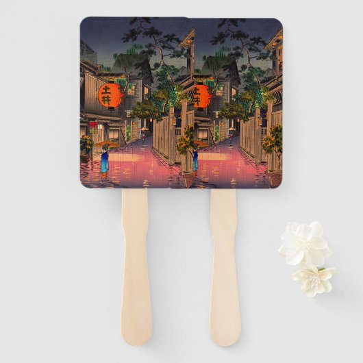 Tsuchiya Koitsu - Evening in Ushigome Handwaaier (Voorkant en achterkant)