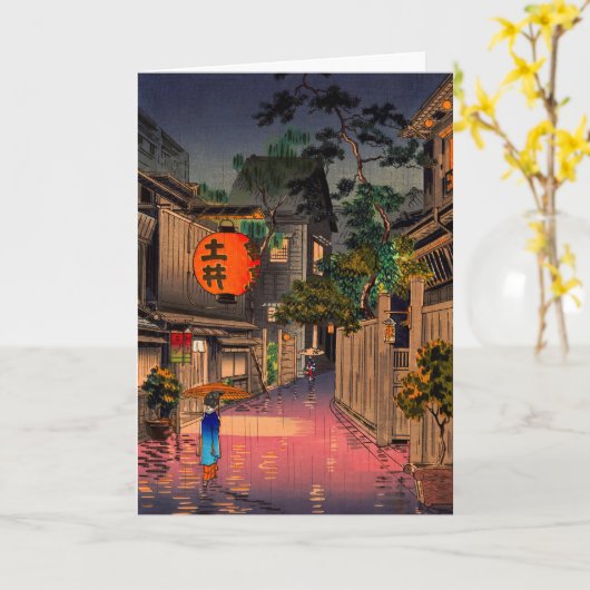 Tsuchiya Koitsu - Evening in Ushigome Kaart (Gele Bloem)