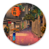 Tsuchiya Koitsu - Evening in Ushigome Keramische Knop (Voorkant)