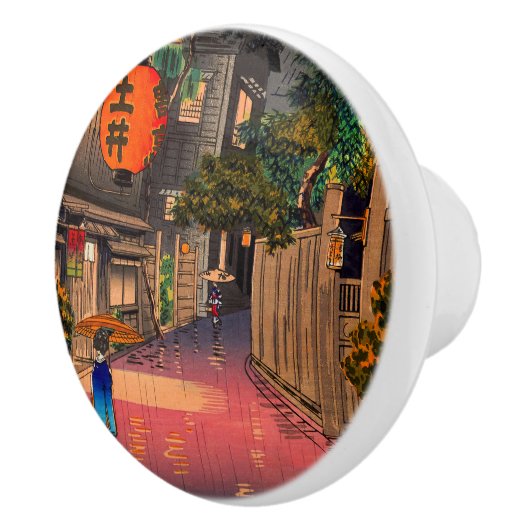 Tsuchiya Koitsu - Evening in Ushigome Keramische Knop (Rechts)